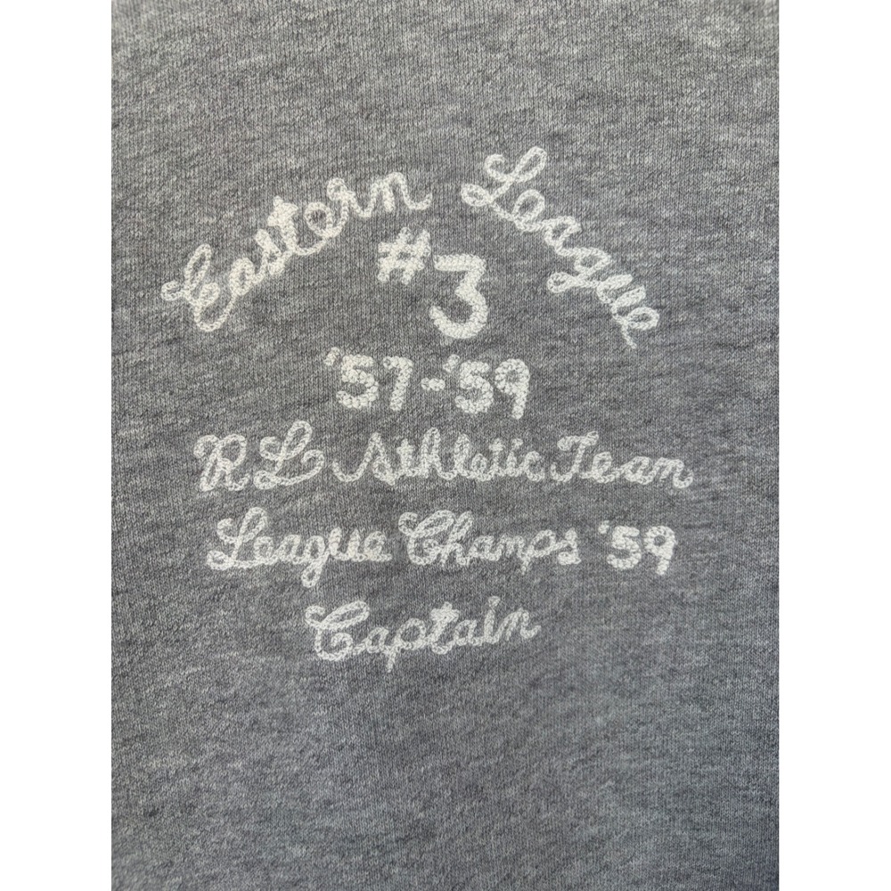 Polo Ralph Lauren Mens M Fleece Varsity Jacket Navy Grey P67 Patch Letterman RL - Picture 4 of 10